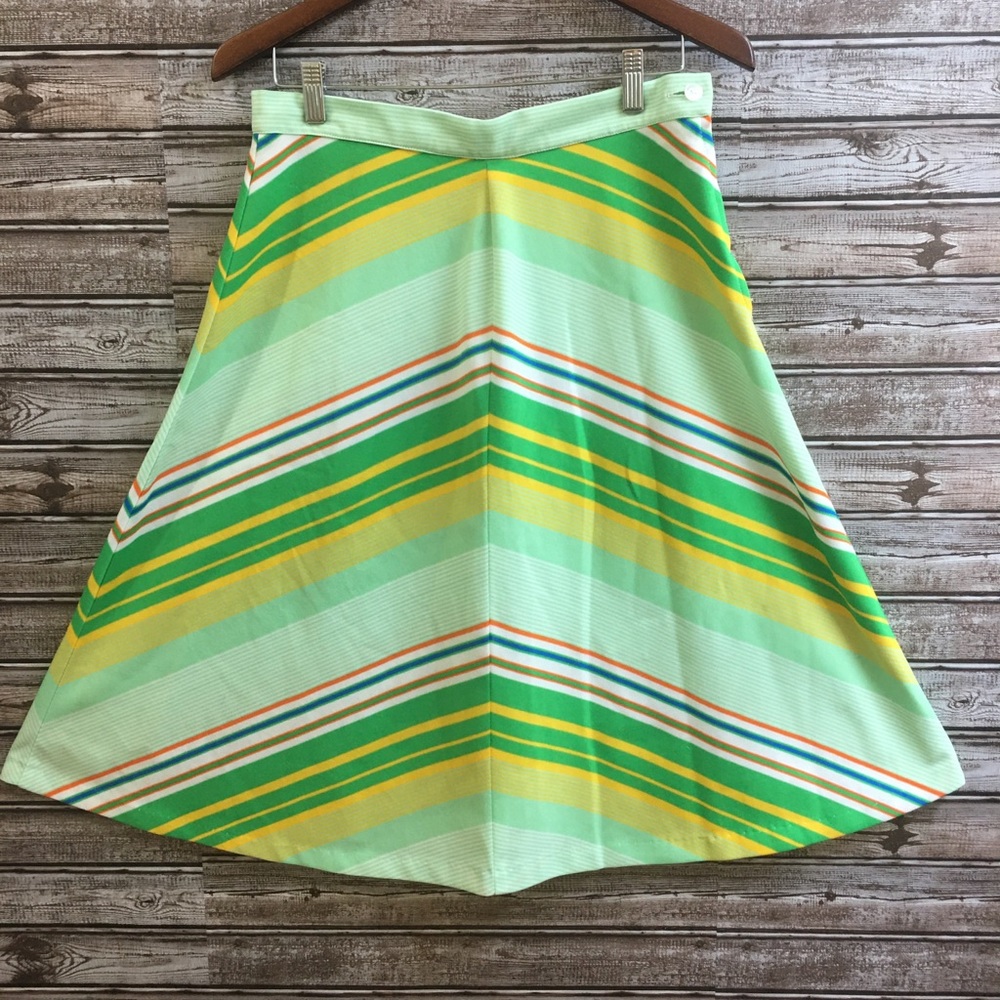 Spunky Vintage striped midi skirt.